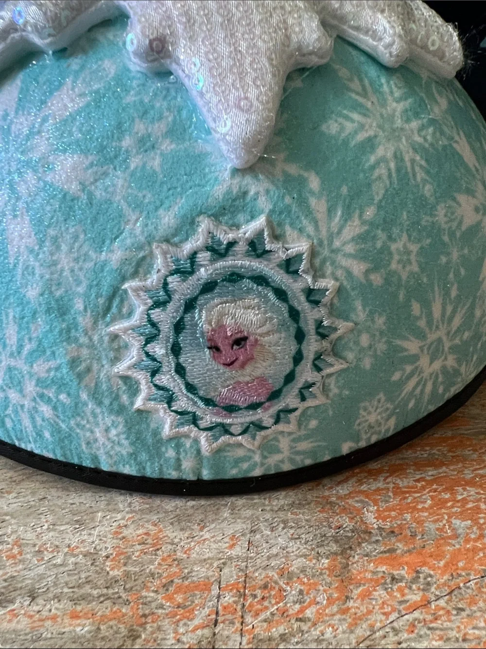 Disney Parks 2 Sided Frozen-Inspired Snowflake Mickey Ears Hat Adult Elsa & Ann